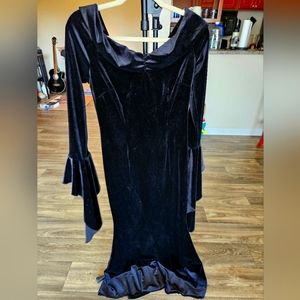 Black Velvet Long Goth Dress